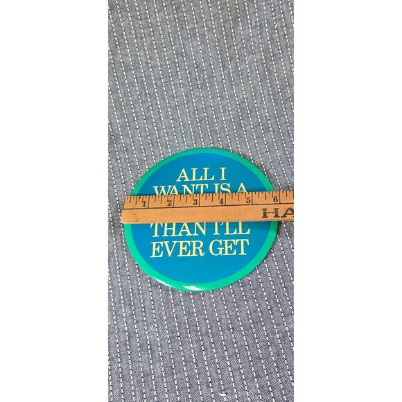 Vintage Oversized Pinback Button Badge 6 Inches - Picture 3 of 3